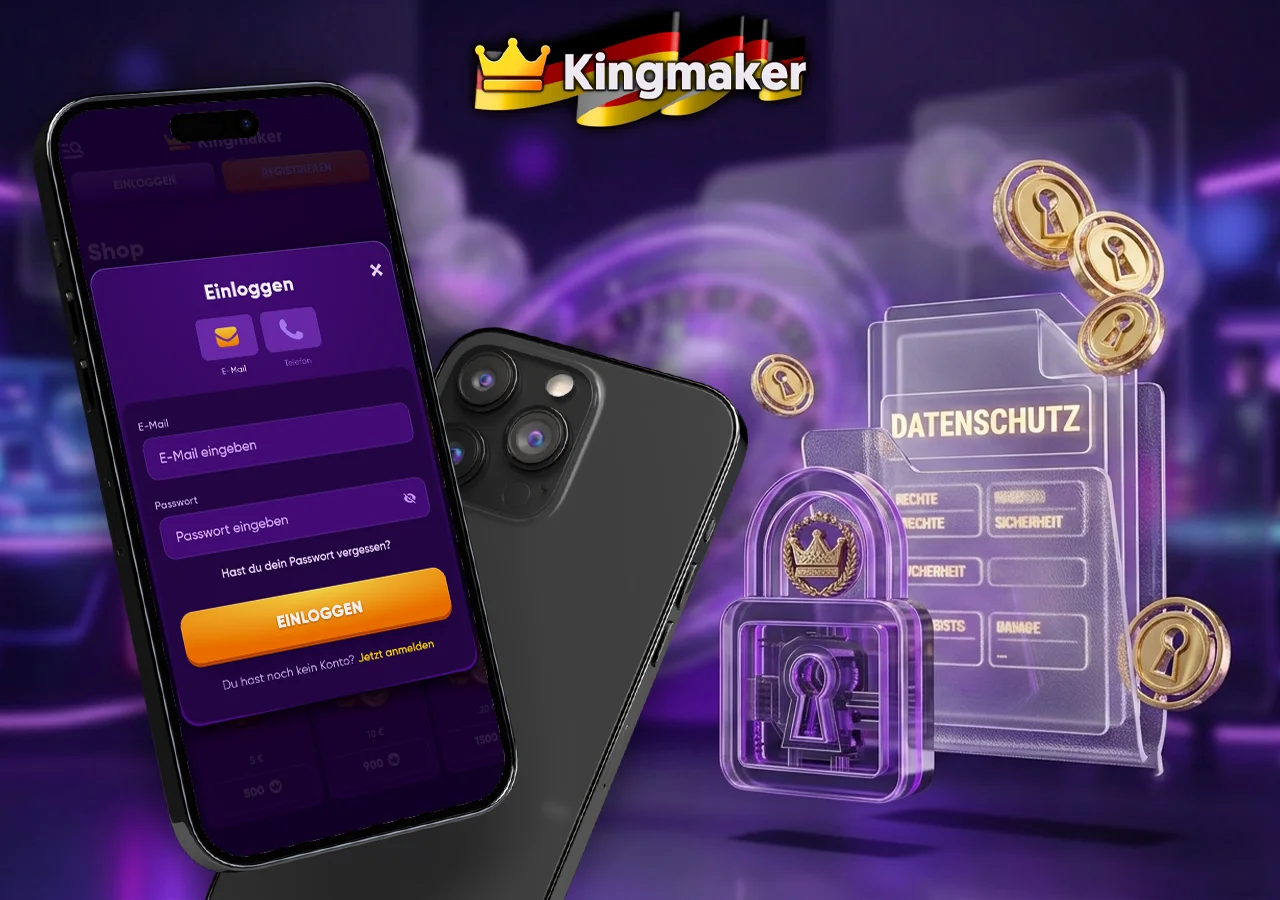 Kingmaker Datenschutzrichtlinie zur sicheren Verarbeitung aller Nutzerdaten.